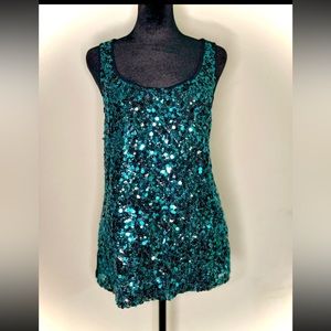 All that Glitters Tank Top turquoise & black